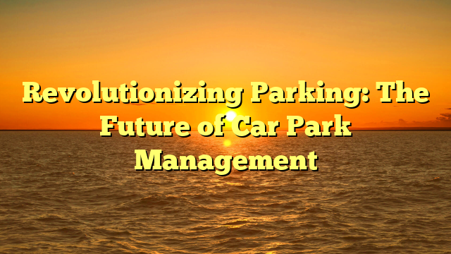 Revolutionizing Parking: The Future of Car Park Management