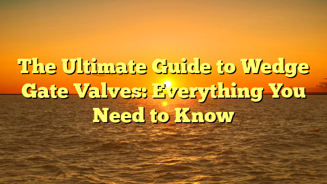 The Ultimate Guide to Wedge Gate Valves: Everything You Need to Know